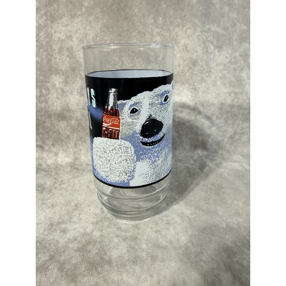 Vintage Coca Cola Always Cool Polar Bear Collectible Soda Glasses #6126